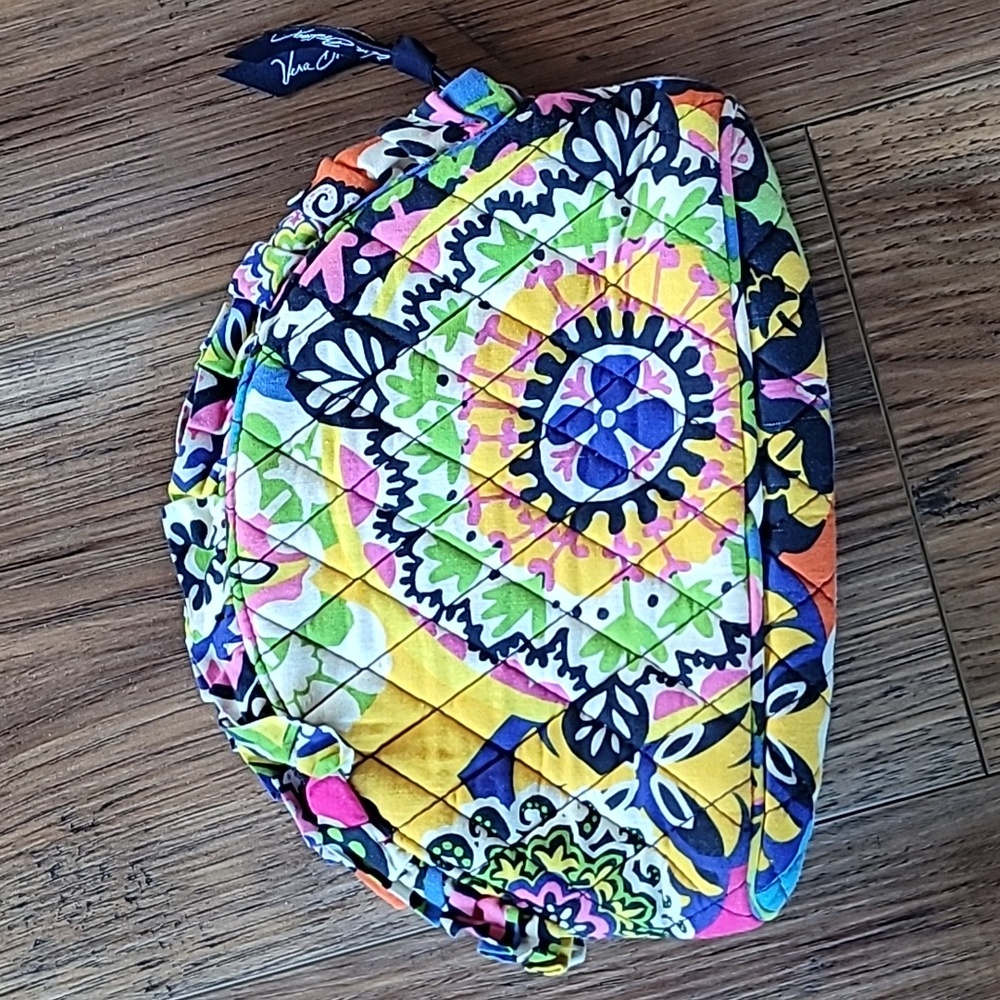 Vera Bradley Make-Up Bag, Multi-Colored, Zipper, Plastic Inside Liner, Bright